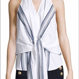 Derek Lam 10 Crosby Sleeveless Poplin Wrap Top